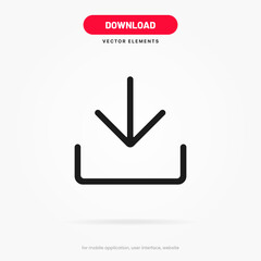 Poster - 3D download icon button. Upload icon. Download symbol, sign. Down arrow bottom side symbol. Save cloud icon push button for ui ux website mobile app