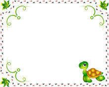 Illustration Of Baby Card Frame With Turtle And Ants