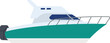 Cabin cruiser color icon. Small fast boat