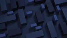Abstract Blue Blocks 3D Background