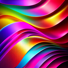 Multicolored satin cloth background. AI generative.