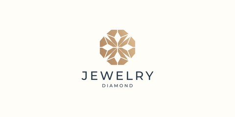 Wall Mural - jewelry diamond logo design inspiration. creative diamond gem luxury design.