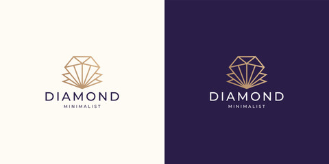 minimalist geometry line diamonds logotype vector illustration.