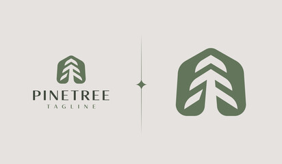 Wall Mural - Pine Tree Logo Template. Universal creative premium symbol. Vector illustration. Creative Minimal design template. Symbol for Corporate Business Identity