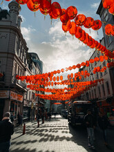 Red Lanterns In Chinatown Streetview