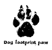 Dog Footstep Trail Icon.Puppy Pet Footprint Vector Stencil Drawing Sign.Black Doggy Pup Paw Mark Grunge Silhouette Illustration.I Love Dogs.T Shirt Print Design.Sticker.Sublimation.Tattoo. DIY. Logo