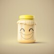 Cute jar of mayonnaise as cartoon character