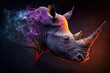 Rhinoceros Big five animals African wildlife. Digital Art Generated AI