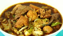 Thai Stewed Pork Soup Or Kao Lao Moo Nam Tok,  Thai Street Food.
