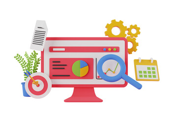 Poster - Web Analytics 3D Illustration