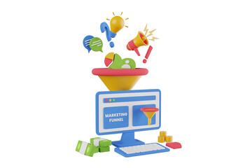 Poster - Marketing Funnel 3D Illustration