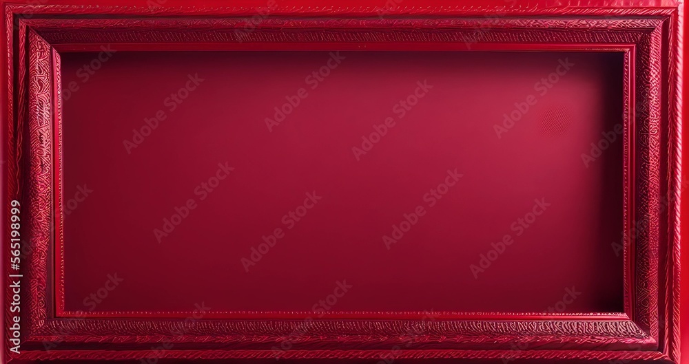 Random Red Frame red frame on background, illustration, Generative AI Stock Illustration ...