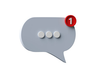 Poster - 3D Speech bubble isolated on transparent background PNG file format.