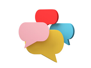 Poster - 3D Speech bubble isolated on transparent background PNG file format.