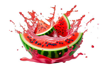 Wall Mural - watermelon with juice splash