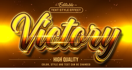 Aufkleber - Editable text style effect - Golden Victory text style theme.