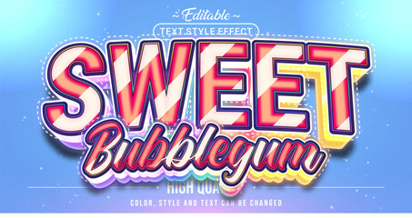 Poster - Editable text style effect - Sweet Bubblegum text style theme.