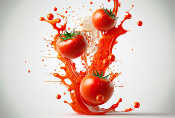 Wall Mural - tomato in red sauce splash