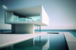 © ardanz - A beautiful residential villa. Modern architecture with swimming pool and sea view. Generative AI illustration