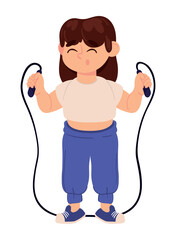 Sticker - woman with jump rope