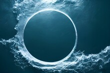 Marine Or Water Theme Logo In Simple Ocean Wave Circle Shape. Generative AI