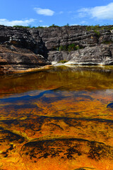 Wall Mural - A shallow natural pool on the Cachoeira do Lajeado waterfall, Milho Verde, Minas Gerais state, Brazil