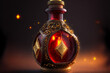 © Lars - bottle of fire, life and flames decorated with gold - ai, generative ai
