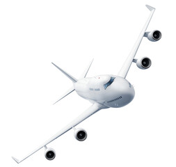 Wall Mural - flying airplane isolated