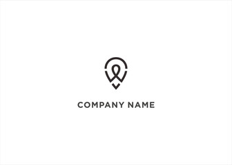 Letter w pin location logo design for your company or business