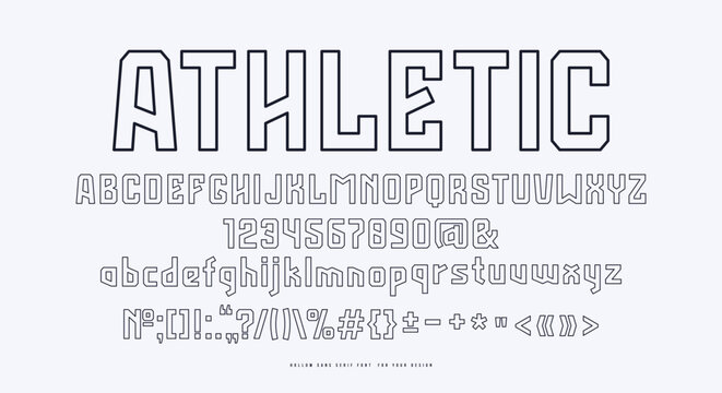 Hollow sans serif font in the sport style