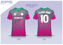 Jersey Sports Shirt Vecter Lightning Pink Green Pattern, Illustration, Textile Background For Sports T-shirt, Football Jersey Shirt