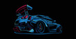 Sport car vector in dark background 