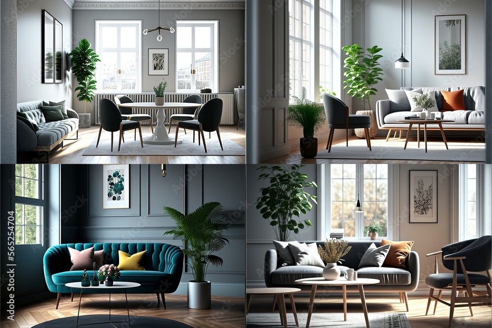 3D Generative AI Renderings of a Minimalist Apartment with Unique and ...