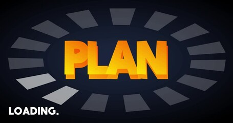 Poster - Plan text with Loading, Downloading, Uploading Bar Indicator. Download, Upload on computer screen.
