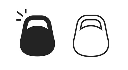 Poster - weight icon line outline art vector pictogram silhouette shape, heavy outline weight dumbbell round 
