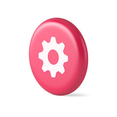 Poster - Cog gear button web technology setting repair business interface 3d round realistic icon