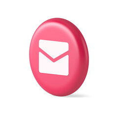 Poster - Newsletter inbox chat message button remotely communication digital notification 3d realistic icon
