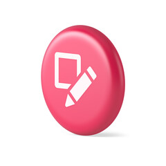 Poster - Voting cell with pencil button bulletin check choosing form 3d round realistic icon