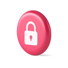 Poster - padlock locking web access button password security protection safe encryption 3d realistic icon
