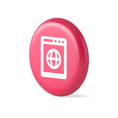Poster - Internet browser global wireless connection button cyberspace virtual networking 3d realistic icon