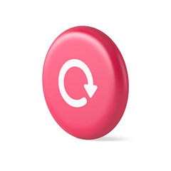 Poster - Circular arrow button curved dynamic loading progress navigation cursor 3d round realistic icon