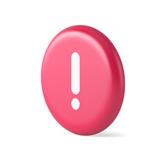 Poster - Exclamation mark keyboard button important attention point cyberspace communication 3d realistic icon