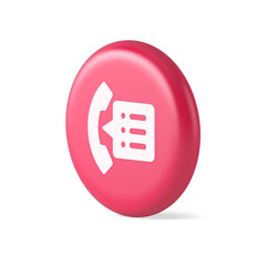 Poster - Phonebook handset important contact list info button phone call communication 3d realistic icon