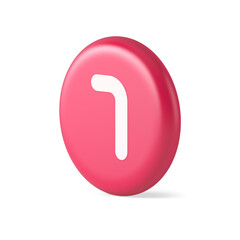 Poster - Seven number pink button accounting financial service web application panel 3d realistic icon