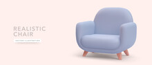 3d Realistic Soft Chair With Shadow