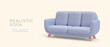 © bs_k1d - 3d realistic gray sofa with shadow