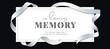 In loving memory of those who are forever in our hearts text in white banner with ribbon line waving roll around frame on black background vector design