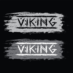 Poster - Grey banners with viking text