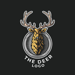 Wall Mural - Deer Shield Graphic Logo Design