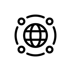 global network line icon